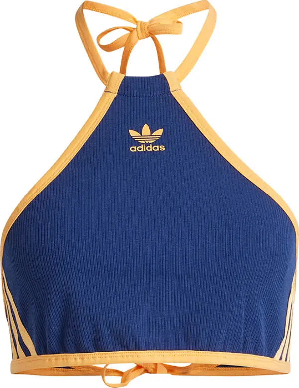 adidas Originals adidas Rib Neck Top Žene - Majice adidas Originals - Plava - JH0612-L - Size: L