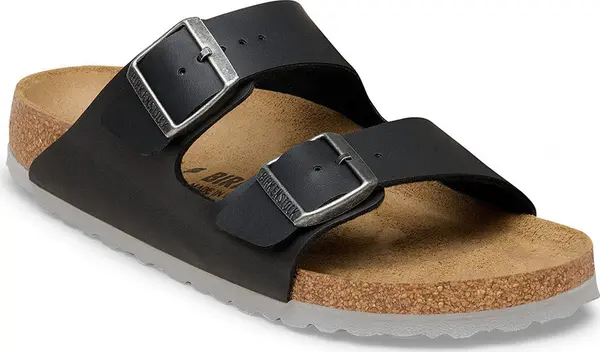 Birkenstock Birkenstock Arizona Birko-Flor Regular Fit Black Light Gray Unisex - Sandale Birkenstock - Crna - 1032018-2.5 - Size: 2.5