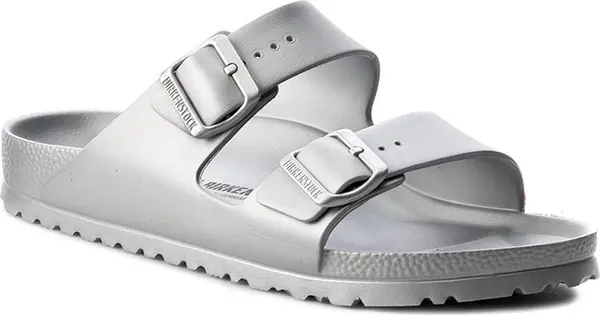 Birkenstock Birkenstock Arizona EVA Metallic Silver Narrow Fit Unisex - Sandale Birkenstock - Siva - 1003491-3.5 - Size: 3.5