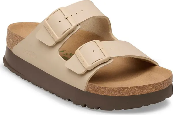 Birkenstock Birkenstock Arizona Flex Platform Birko-Flor Narrow Fit Sandcastle Žene - Sandale Birkenstock - Svijetlo smeđa - B1031261-3.5 - Size: 3.5