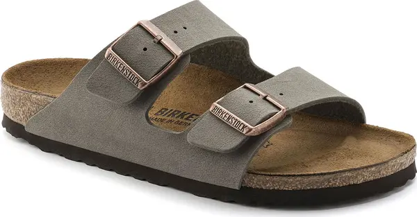 Birkenstock Birkenstock Arizona Nubuck Stone Narrow Fit Unisex - Sandale Birkenstock - Siva - 151213-3.5 - Size: 3.5
