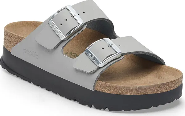 Birkenstock Birkenstock Arizona PAP Flex Platform Birko-Flor Narrow Fit Žene - Sandale Birkenstock - Siva - 1028439-7 - Size: 7