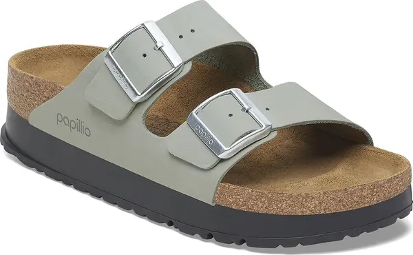Birkenstock Birkenstock Arizona PAP Flex Platform Nubuk Leather Narrow Fit Žene - Sandale Birkenstock - Siva - 1029049-7 - Size: 7