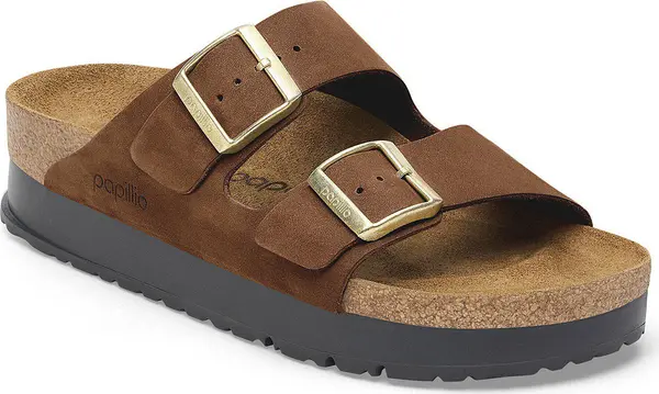 Birkenstock Birkenstock Arizona PAP Flex Platform Nubuk Leather Narrow Fit Žene - Sandale Birkenstock - Smeđa - 1028366-7.5 - Size: 7.5