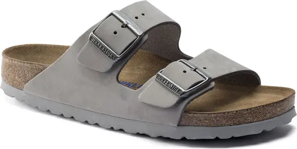 Birkenstock Birkenstock Arizona SFB Nubuck Leather Narrow Fit Unisex - Sandale Birkenstock - Siva - 1020973-3.5 - Size: 3.5
