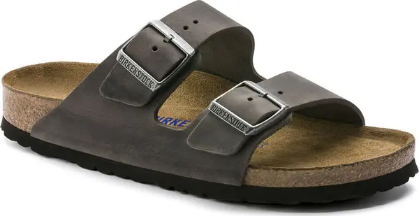 Birkenstock Birkenstock Arizona SFB Oiled Nubuck Leather Reg Fit Unisex - Sandale Birkenstock - Siva - 552801-3.5 - Size: 3.5