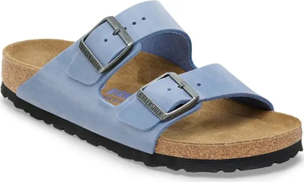 Birkenstock Birkenstock Arizona Soft Footbed Natural Leather Oiled Narrow Fit Unisex - Sandale Birkenstock - Plava - 1030864-5 - Size: 5