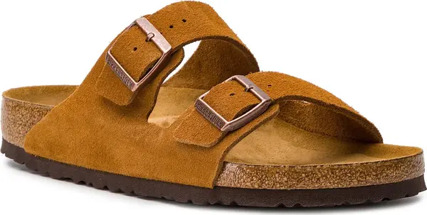 Birkenstock Birkenstock Arizona Soft Footbed Suede Leather Narrow Fit Mink Žene - Sandale Birkenstock - Smeđa - 1027162-8 - Size: 8