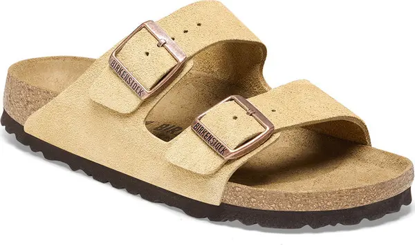 Birkenstock Birkenstock Arizona Suede Leather Latte Cream Regular Fit Žene - Sandale Birkenstock - Svijetlo smeđa - 1026190-3.5 - Size: 3.5