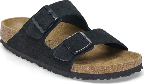 Birkenstock Birkenstock Arizona Suede Leather Regular Fit Black Žene - Sandale Birkenstock - Crna - 1027152-7.5 - Size: 7.5