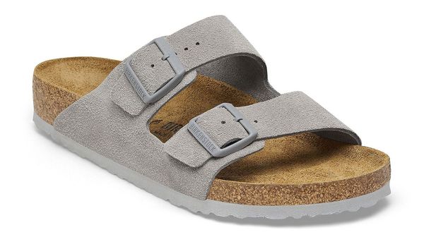 Birkenstock Birkenstock Arizona Suede Leather Regular Fit Stone Coin