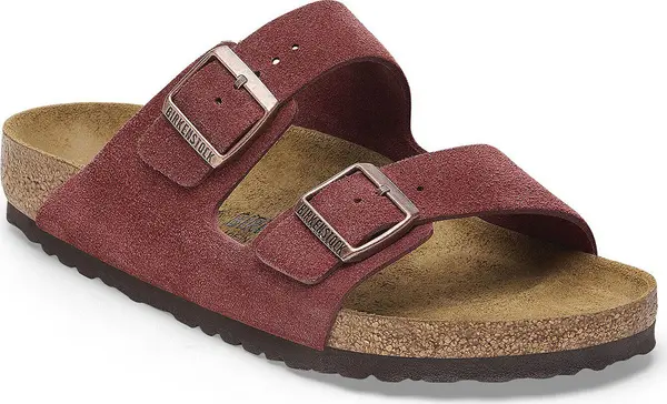 Birkenstock Birkenstock Arizona Suede Leather Regular Fit Unisex - Sandale Birkenstock - Burgundac - 1028353-7.5 - Size: 7.5