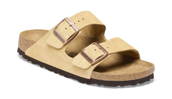 Birkenstock Birkenstock Arizona Suede Leather Latte Cream Regular Fit