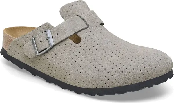 Birkenstock Birkenstock Boston BS Suede Embossed Regular Fit Unisex - Sandale Birkenstock - Siva - 1027040-3.5 - Size: 3.5