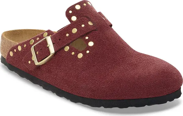 Birkenstock Birkenstock Boston Rivet Suede Leather Regular Fit Burgundy Žene - Sandale Birkenstock - Burgundac - 1030403-8 - Size: 8
