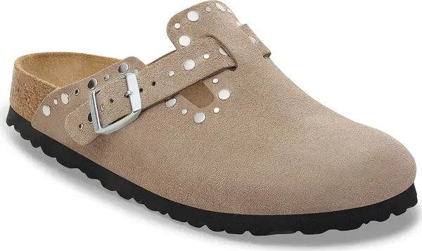 Birkenstock Birkenstock Boston Rivet Suede Leather Regular Fit Unisex - Sandale Birkenstock - Siva - 1030437-8 - Size: 8