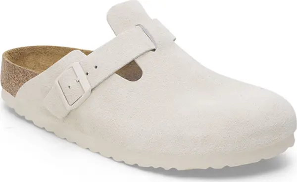 Birkenstock Birkenstock Boston Soft Footbed Suede Leather Regular Fit Muškarci - Sandale Birkenstock - Bijela - 1027667-7 - Size: 7