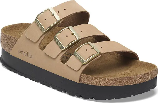 Birkenstock Birkenstock Florida III PAP Flex Platform Nubuk Leather Narrow Fit Žene - Sandale Birkenstock - Smeđa - 1029760-5 - Size: 5
