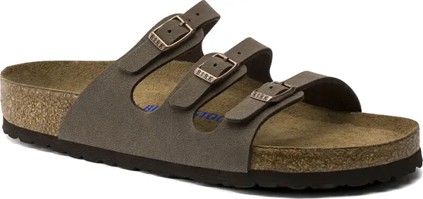 Birkenstock Birkenstock Florida Sofr Footbed Birko-Flor Nubuck Regular Fit Unisex - Sandale Birkenstock - Smeđa - 53881-2.5 - Size: 2.5