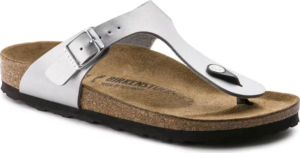 Birkenstock Birkenstock Gizeh Birko-Flor Silver Narrow Fit Žene - Sandale Birkenstock - Siva - 43853-5.5 - Size: 5.5