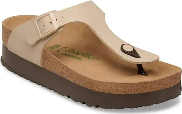 Birkenstock Birkenstock Gizeh Flex Platform Birko-Flor Regular Fit Sandcastle Žene - Sandale Birkenstock - Svijetlo smeđa - 1031205-7.5 - Size: 7.5