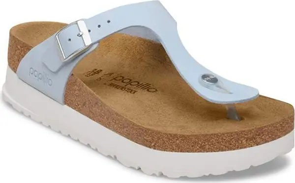 Birkenstock Birkenstock Gizeh Flex Platform Nubuck Leather Regular Fit Baby Blue Žene - Sandale Birkenstock - Plava - 1031217-8 - Size: 8