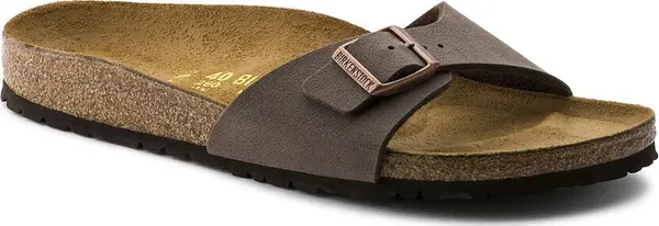 Birkenstock Birkenstock Madrid BF Nubuck Mocha Narrow Fit Unisex - Sandale Birkenstock - Smeđa - 40093-7.5 - Size: 7.5