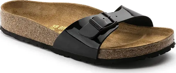 Birkenstock Birkenstock Madrid Birko-Flor Patent Regular Fit Žene - Sandale Birkenstock - Crna - 40301-5 - Size: 5