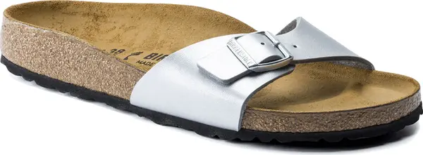 Birkenstock Birkenstock Madrid Birko-Flor Silver Narrow Fit Žene - Sandale Birkenstock - Siva - 40413-9 - Size: 9