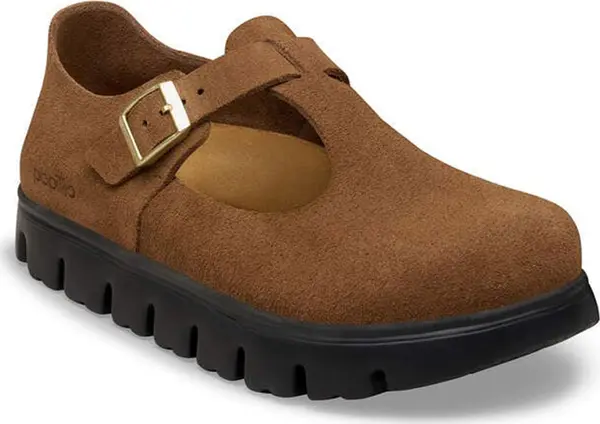 Birkenstock Birkenstock Paris Chunky Suede Leather Narrow Fit Dark Tea Žene - Sandale Birkenstock - Smeđa - 1031231-5 - Size: 5