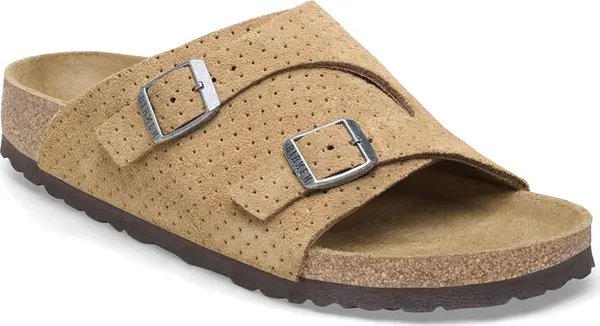 Birkenstock Birkenstock Zürich Suede Embossed Regular Fit Light Brown Unisex - Sandale Birkenstock - Svijetlo smeđa - 1027036-7 - Size: 7