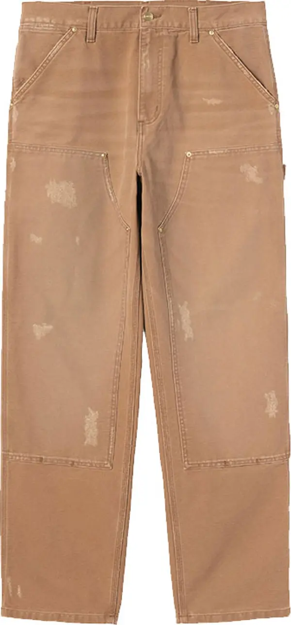 Carhartt WIP Carhartt WIP Double Knee Pant 'Dearborn' Canvas Muškarci - Hlače Carhartt WIP - Smeđa - I036274_HZ_B7-32-32 - Size: 32-32