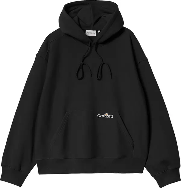 Carhartt WIP Carhartt WIP Hooded Label Script Sweat Black Muškarci - Dukserice i džemperi s kapulja Carhartt WIP - Crna - I034430_89_XX-M - Size: M