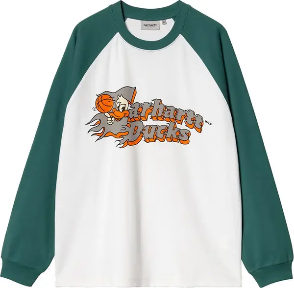 Carhartt WIP Carhartt WIP L/S Flaming Ducks Baseball T-S Muškarci - Majice Carhartt WIP - Bijela - I034668_2QT_XX-M - Size: M