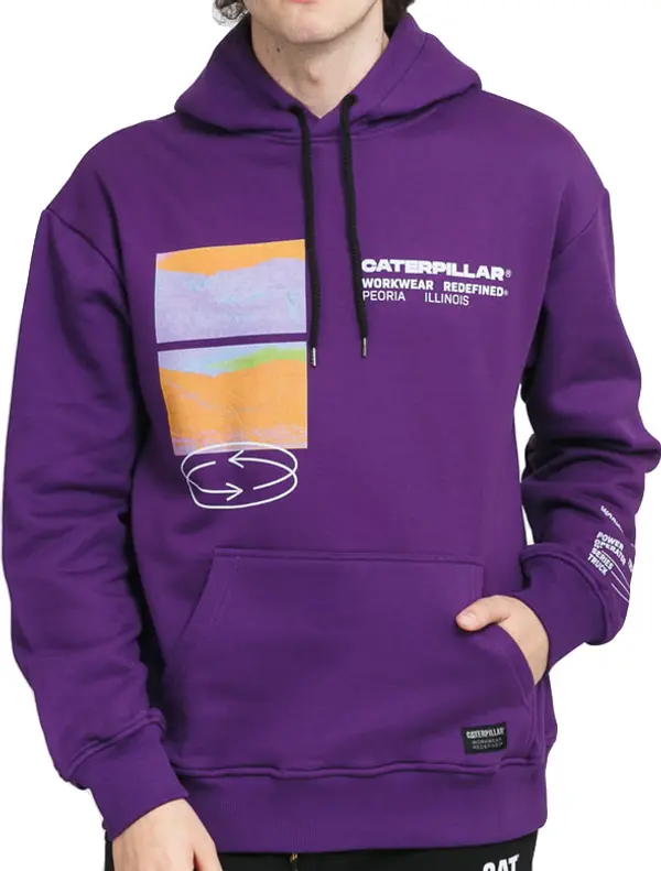 Caterpillar Caterpillar Fashion Pocket Hoodie Purple Muškarci - Dukserice i džemperi s kapulja Caterpillar - Ljubičasta - 2910521-PRL-M - Size: M
