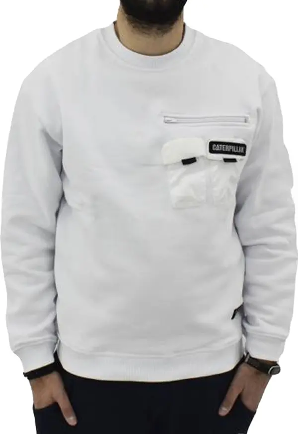 Caterpillar Caterpillar Multipocket Roundeck Hoodie Muškarci - Dukserice i džemperi s kapulja Caterpillar - Bijela - 2910520-WIT-L - Size: L