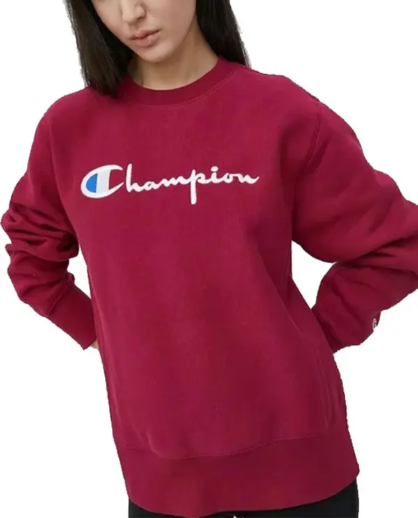 Champion Champion Crewneck Sweatshirt DarkPink Žene - Dukserice i džemperi s kapulja Champion - Burgundac - 114612-RS510-S - Size: S