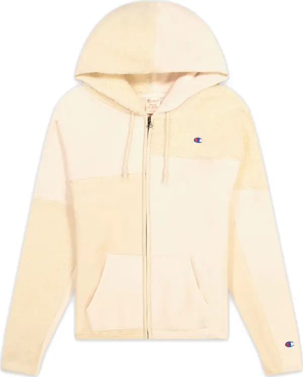 Champion Champion Patchwork Velour Fleece ZIP-UP Hoodie Žene - Dukserice i džemperi s kapulja Champion - Bijela - 113506-F20-YS094-M - Size: M