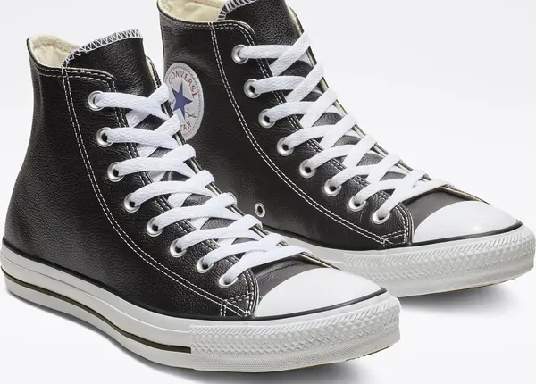 Converse Converse Chuck Taylor Hi Leather Black Unisex - Tenisice Converse - Crna - 132170C-3.5 - Size: 3.5