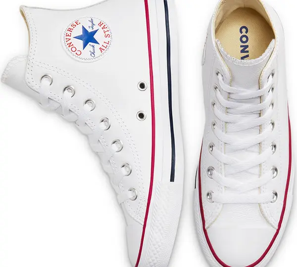 Converse Converse Chuck Taylor Hi Leather White Unisex - Tenisice Converse - Bijela - 132169C-9.5UK - Size: 9.5