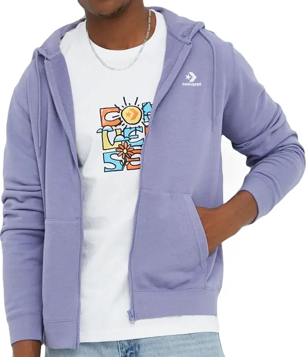 Converse Converse Classic Hoodie Muškarci - Dukserice i džemperi s kapulja Converse - Ljubičasta - 10023871-A11-XXS - Size: XXS