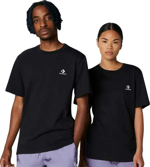 Converse Converse Go-To Embroidered Star Chevron Standard Fit T-Shirt Unisex - Majice Converse - Crna - 10023876-A02-XS - Size: XS