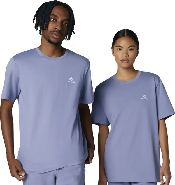Converse Converse Go-To Embroidered Star Chevron Standard Fit T-Shirt Unisex - Majice Converse - Ljubičasta - 10023876-A15-XXS - Size: XXS