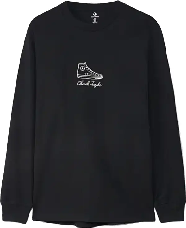 Converse Converse Icon Signature Long Sleeve T-Shirt Muškarci - Majice Converse - Crna - 10023637-A01-M - Size: M