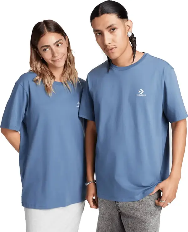 Converse Converse Standard Fit Left Chest Star Chevron Embroidered Tee Muškarci - Majice Converse - Plava - 10023876-A45-L - Size: L