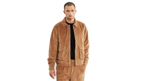 Dedicated Dedicated Padded Jacket Vallentuna Corduroy Tiger Brown