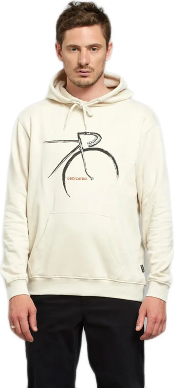 Dedicated Dedicated Hoodie Falun Side Bikes Oat White Muškarci - Dukserice i džemperi s kapulja Dedicated - Bijela - 21125-M - Size: M