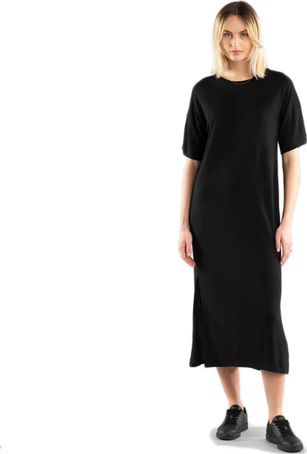 Dedicated Dedicated Long T-shirt Dress Ronneby Black Žene - Haljina Dedicated - Crna - 18562-S - Size: S