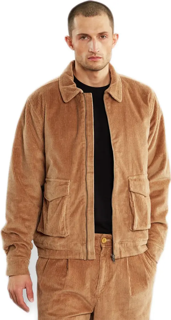 Dedicated Dedicated Padded Jacket Vallentuna Corduroy Tiger Brown Muškarci - Dukserice i džemperi s kapulja Dedicated - Smeđa - 20067-M - Size: M