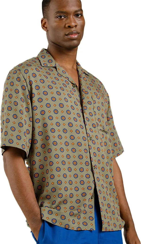 Dedicated Dedicated Shirt Marstrand Medallion Ditsy Green Muškarci - košulja Dedicated - Zelena - 22899-M - Size: M